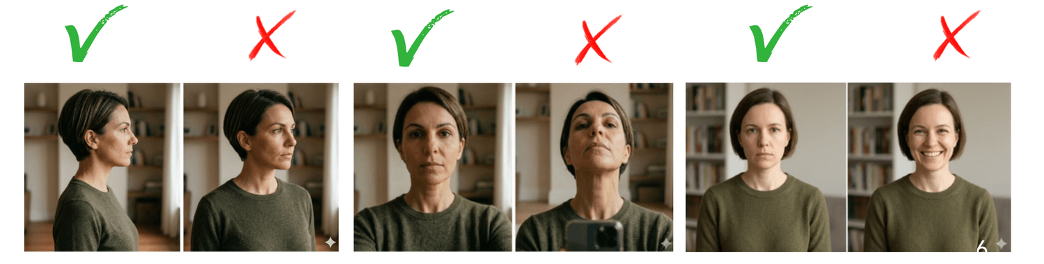 Exemples de bonnes et mauvaises photos pour le diagnostic