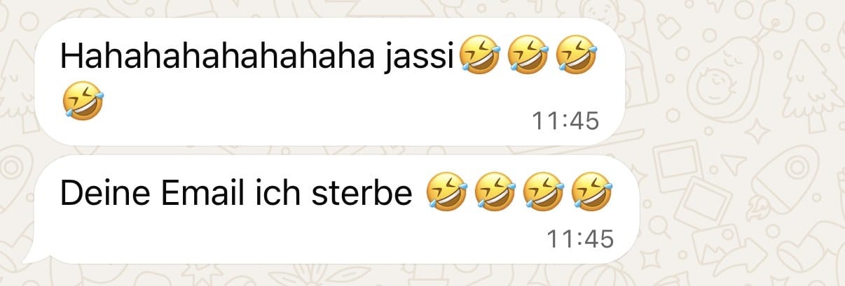 Antwort auf meine Mail