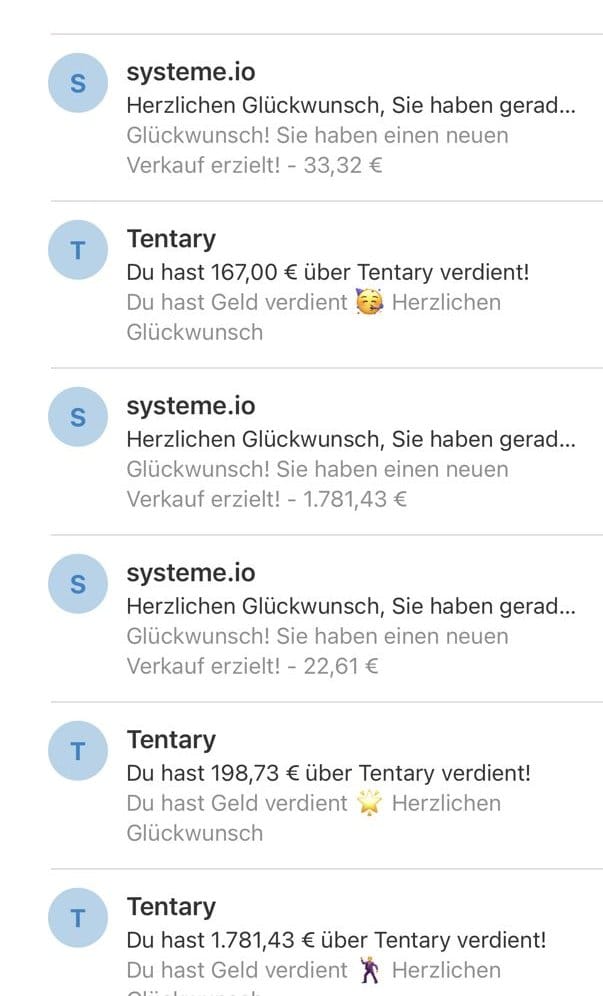 Echte Verkaufsbenachrichtigungen