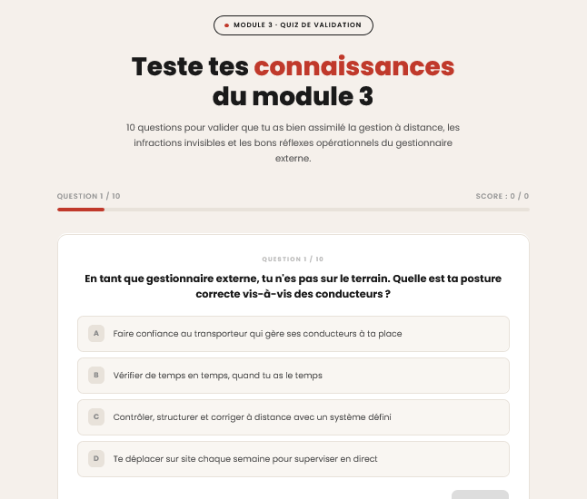 Quiz de validation