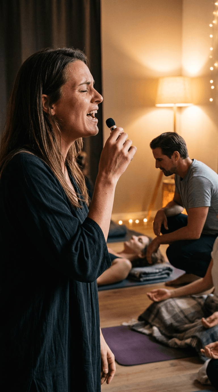 Méditation guidée avec musique live — ambiance intime et chaleureuse