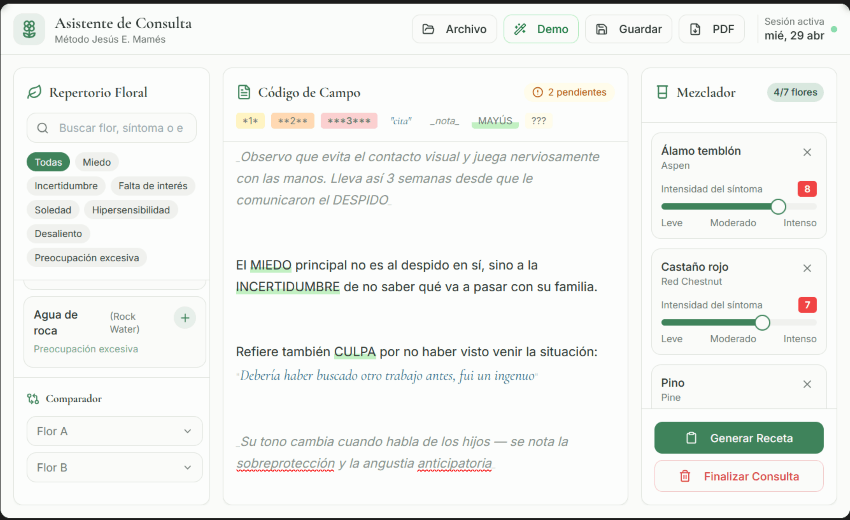 Sistema estructurado para consulta de Flores de Bach con soporte digital