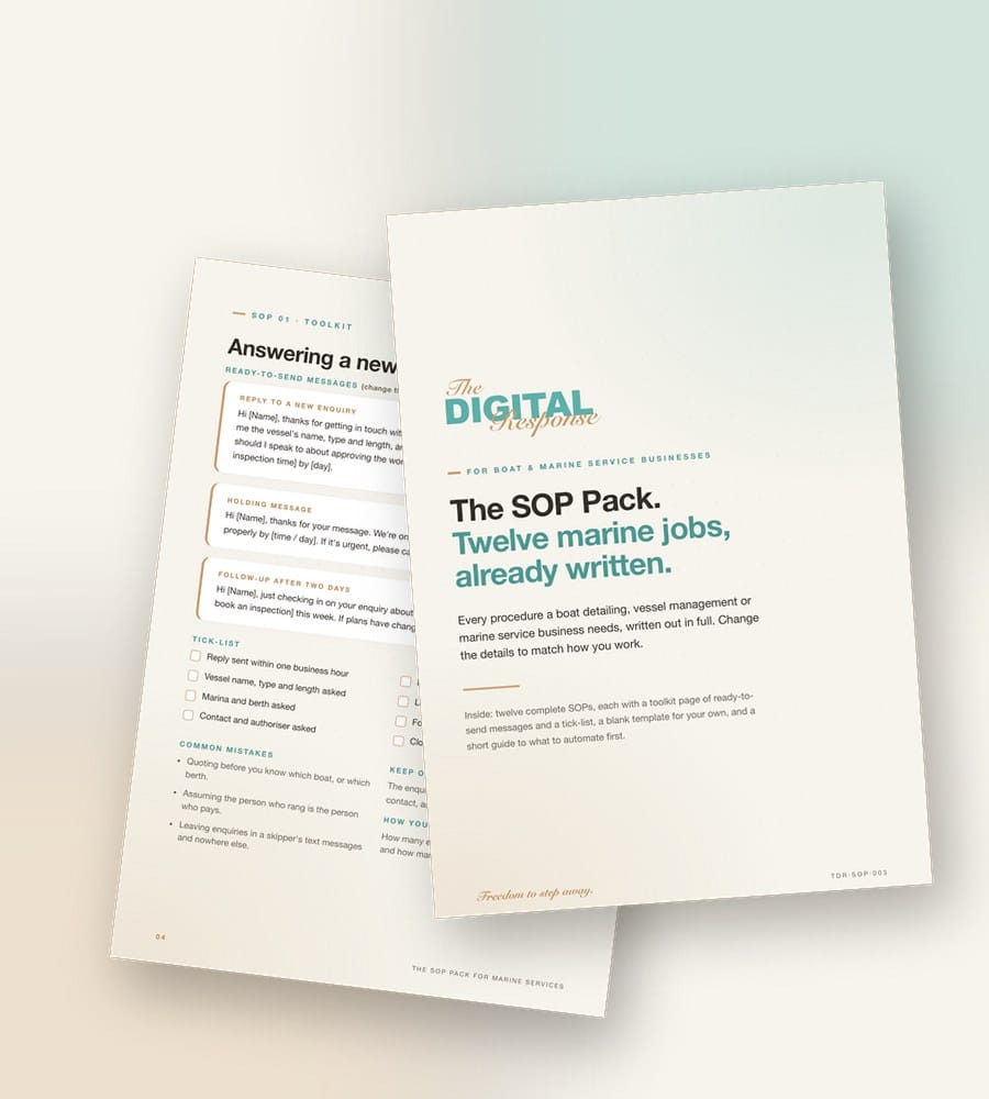 The SOP Pack for Boat and Marine Services