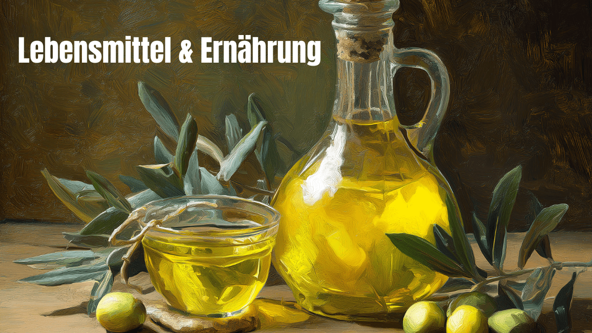 Stillleben mit natürlichen Lebensmitteln auf einem Steintisch in warmen Erdtönen für eine bewusste Ernährung.