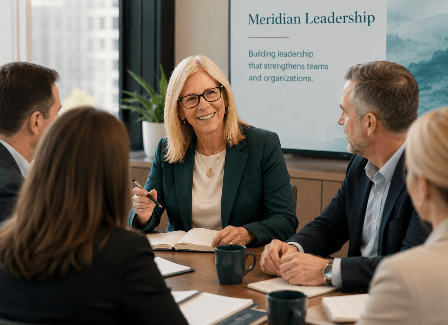 Joann working with clients