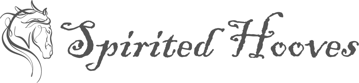 Spirited Hooves logo featuring a stylized horse head with flowing lines, representing connection, confidence, and emotional growth through equine-assisted experiences