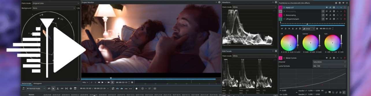 Kdenlive: Screenshot des Schnittprogramms für Online-Kurs-Videos