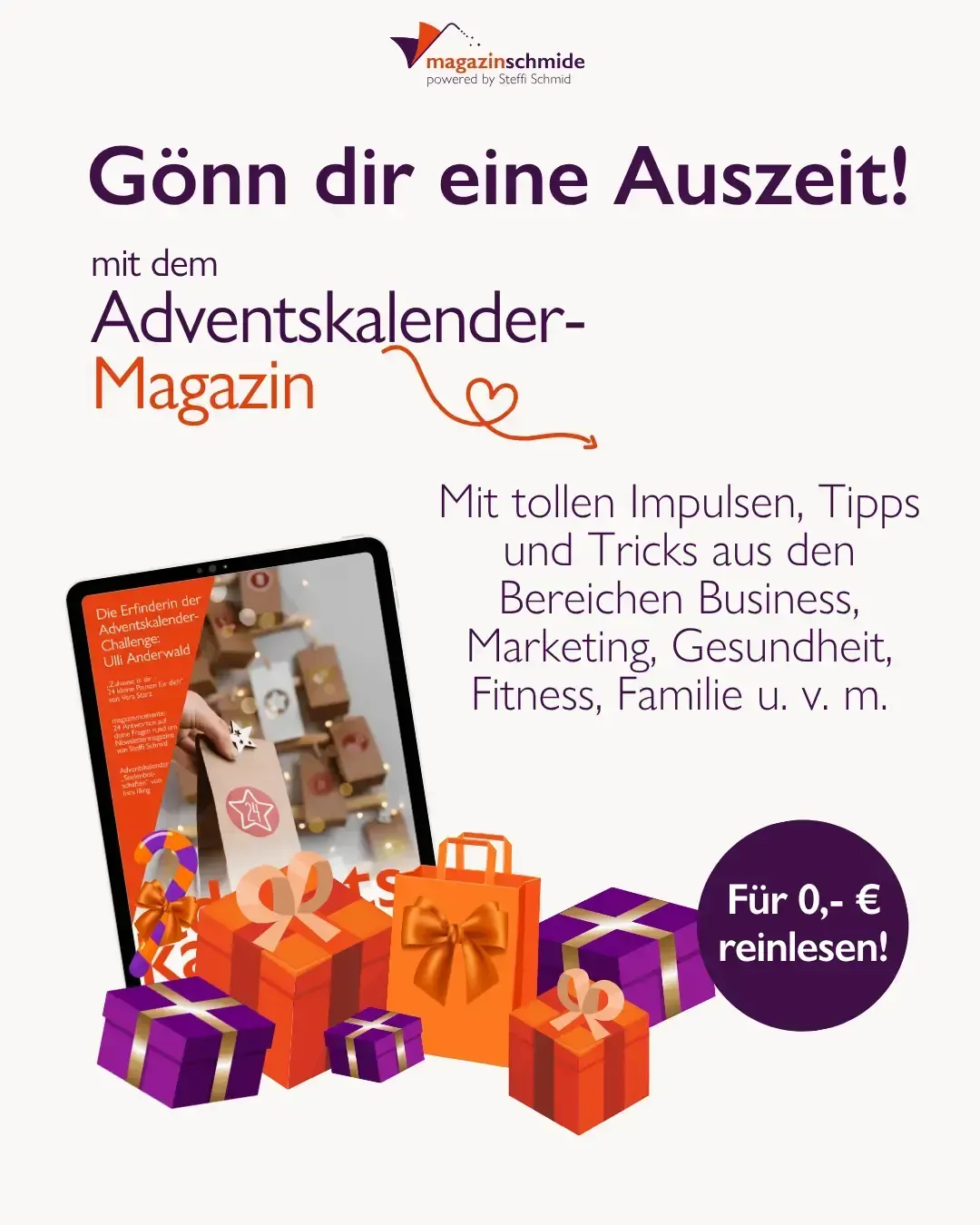 Gönn dir eine Auszeit! MIt dem Adventskalender-Magazin