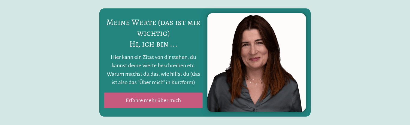 Beschreibe auf deiner Webseite die Erfahrungen und Werte, die dich ausmachen (Über mich)