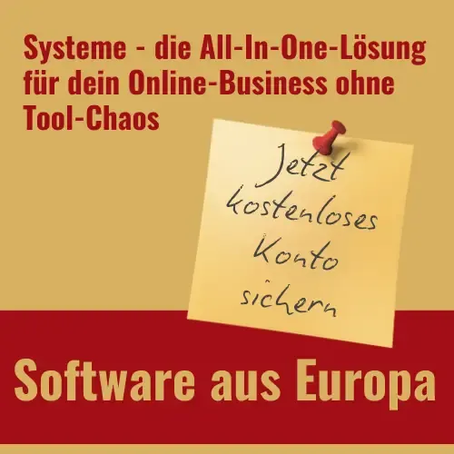 Systemeio dein kostenloses Konto für die All-In-One-Lösung aus Europa