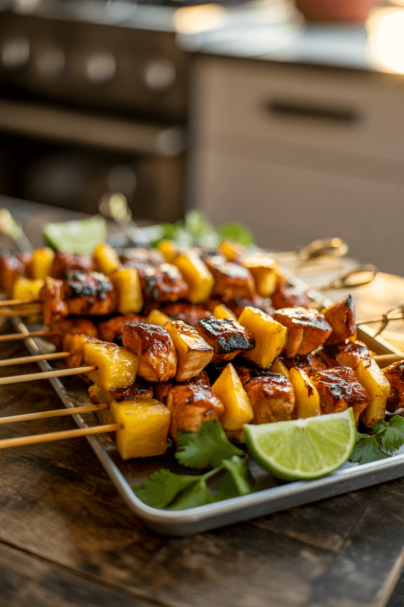 Chipotle-Pineapple Chicken Skewers