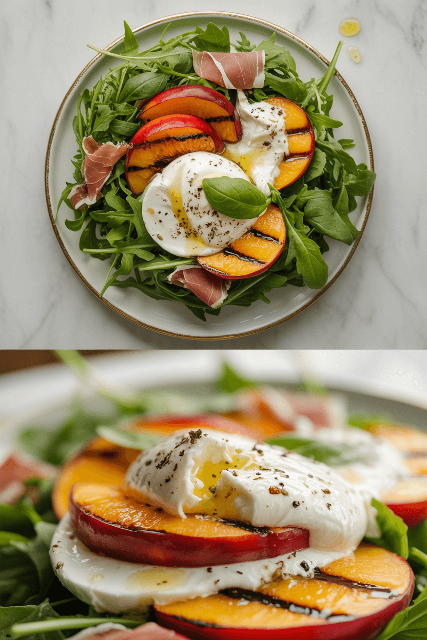 Grilled Nectarine, Burrata & Prosciutto Salad