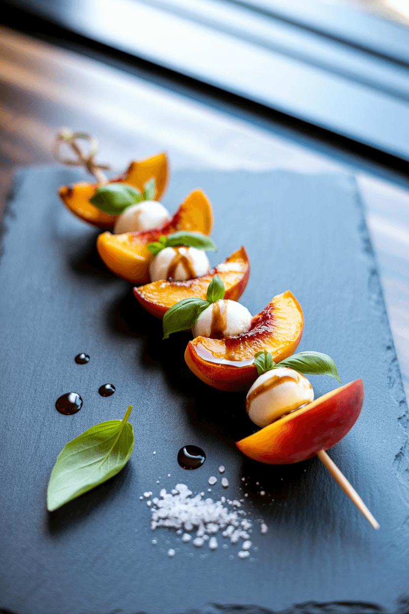 Caprese Grilled Peach Skewers