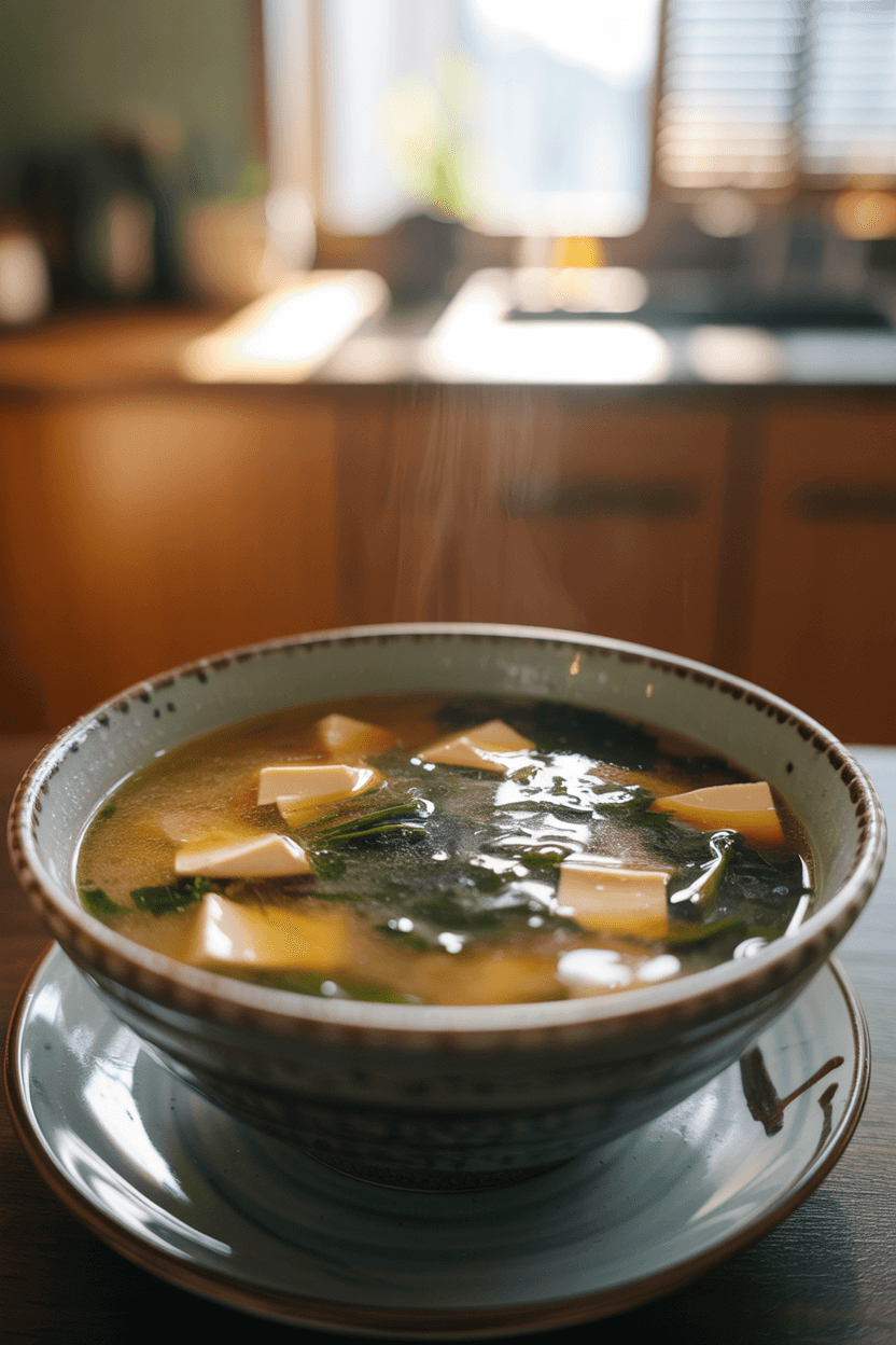 Miso Soup with Wakame & Tofu