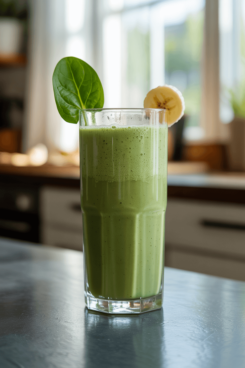 Matcha Smoothie with Banana & Spinach