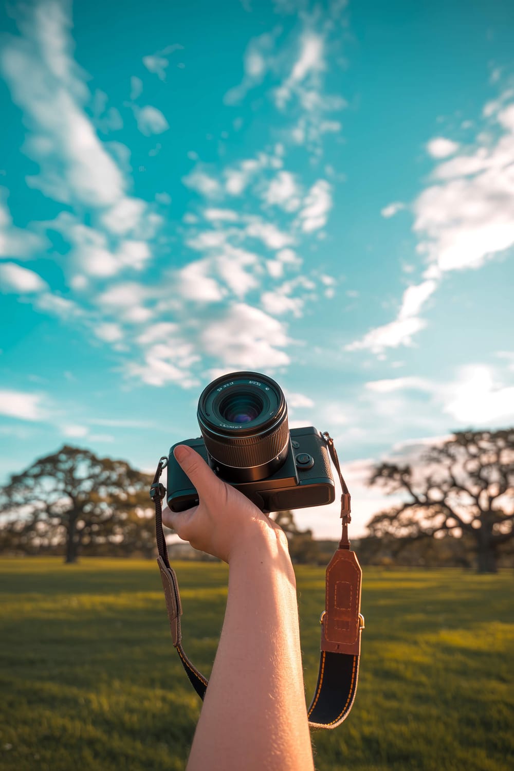 holding a compact camera for a beginner photo side hustle