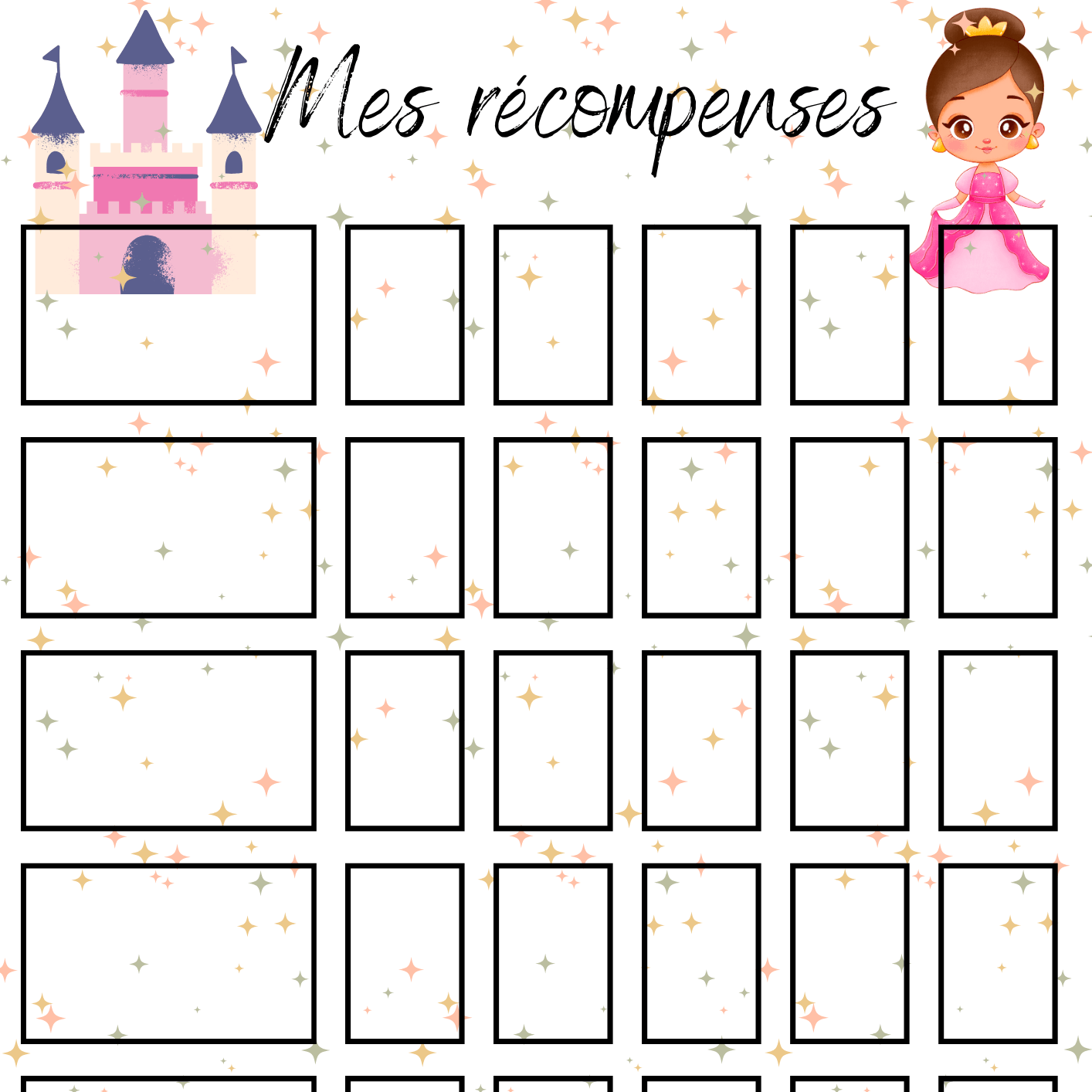 Tableau Récompenses - Princesse