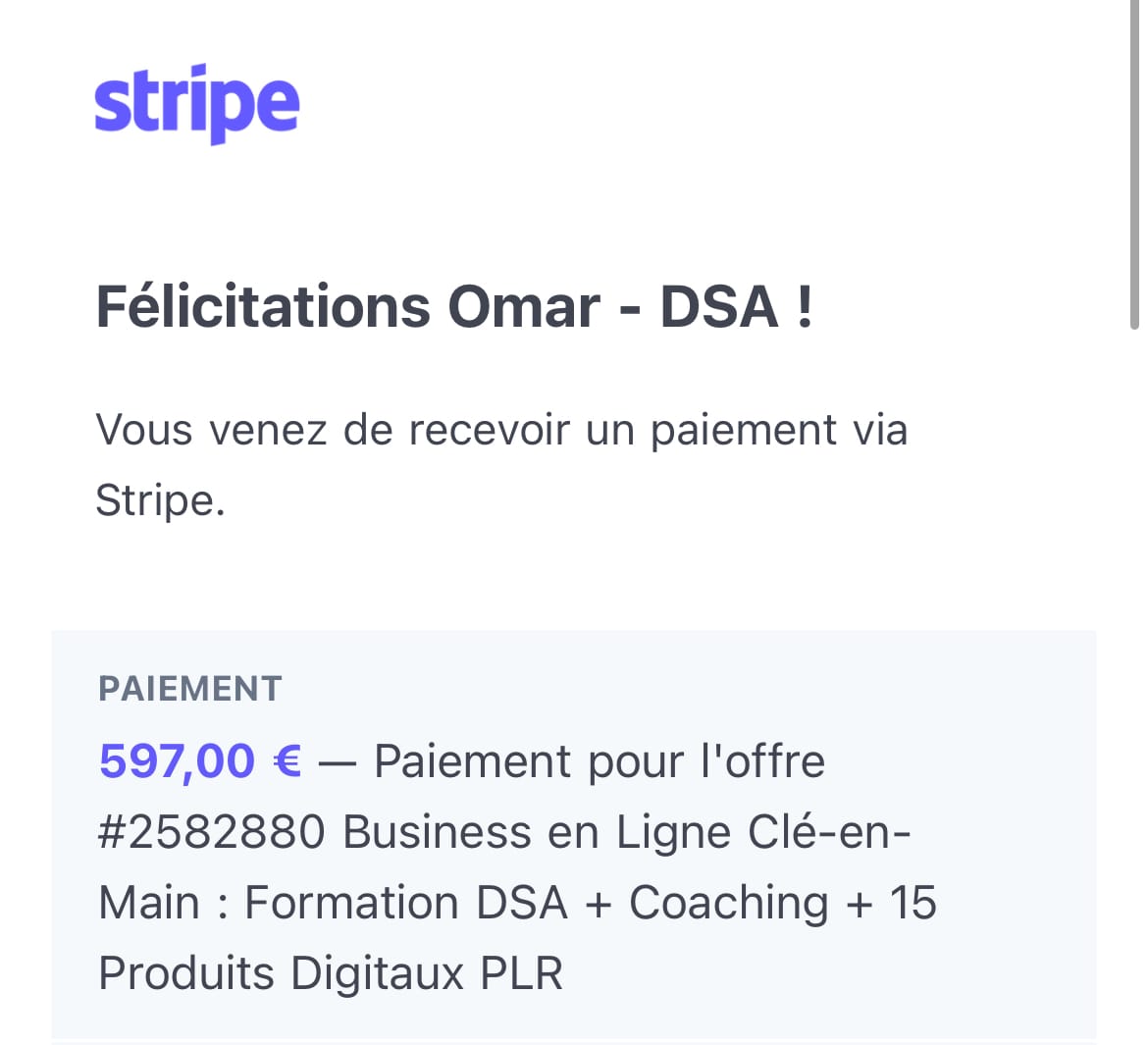 Confirmation Stripe