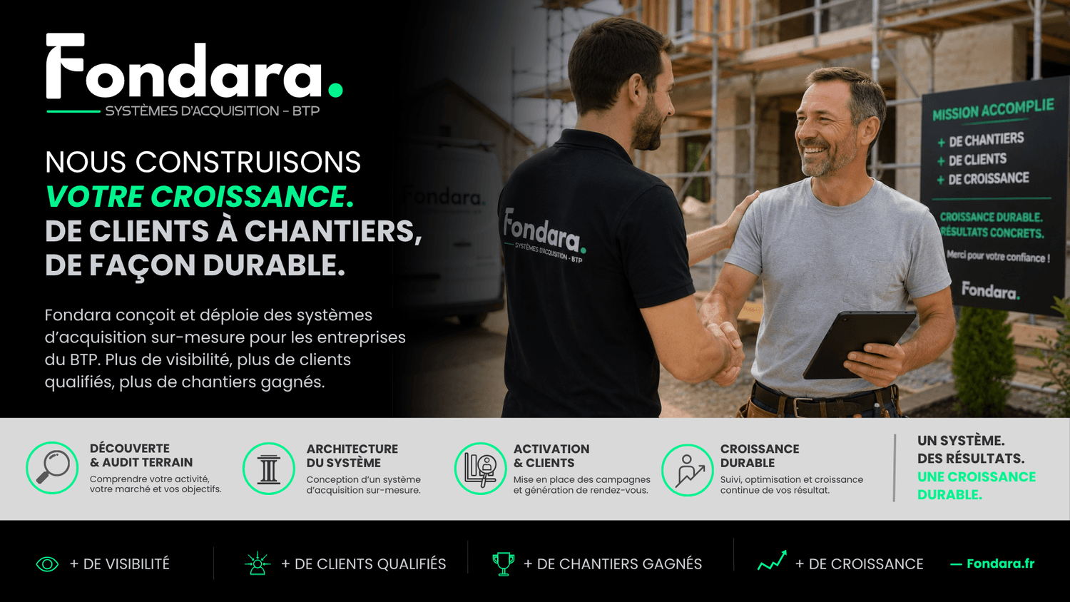 FONDARA votre entreprise mérite plus de chantiers
