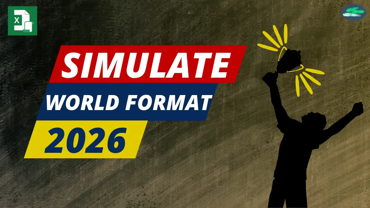Football tournament simulator thumbnail showing a player celebrating with a trophy