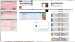 Screenshot of a 7-team football league simulator showing standings, fixtures and a delete score confirmation popup