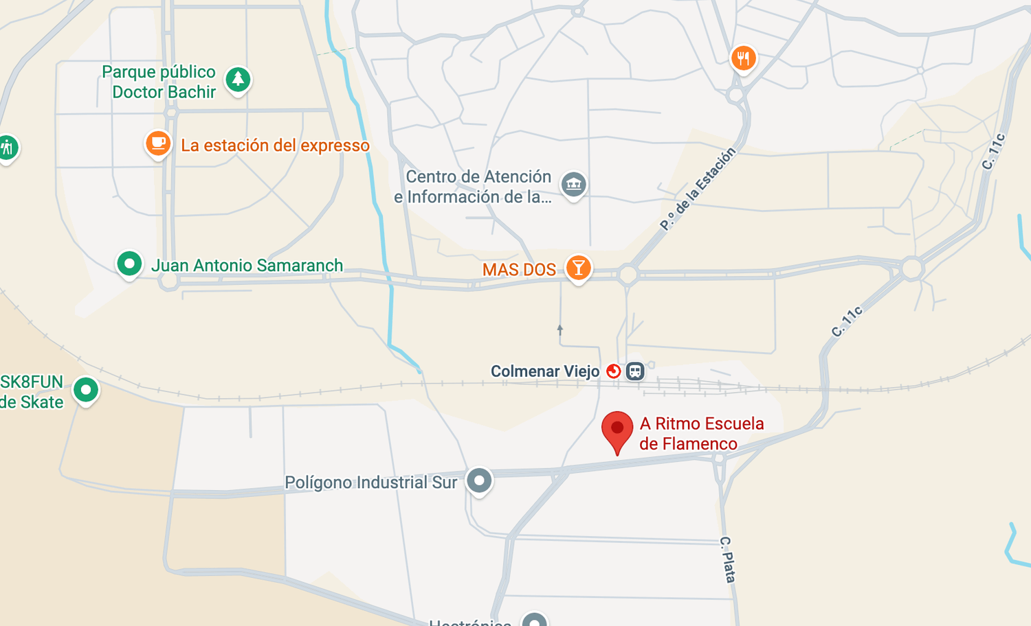 Mapa - A Ritmo Escuela de Flamenco, Polígono Sur, Colmenar Viejo