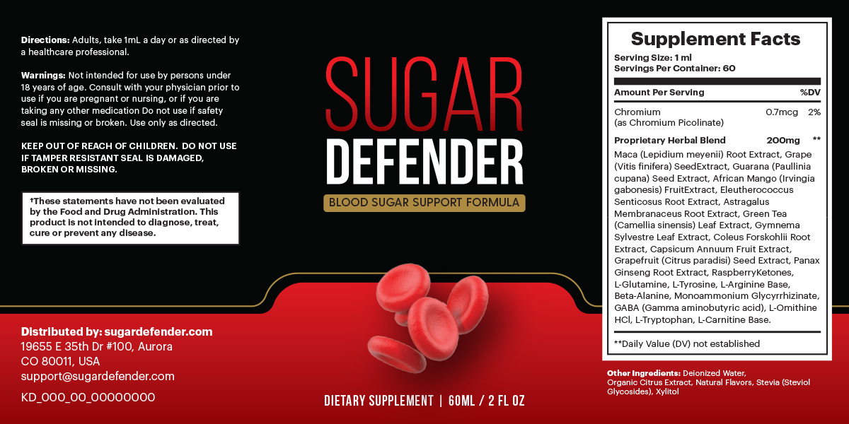 Sugar Defender Supplement Facts