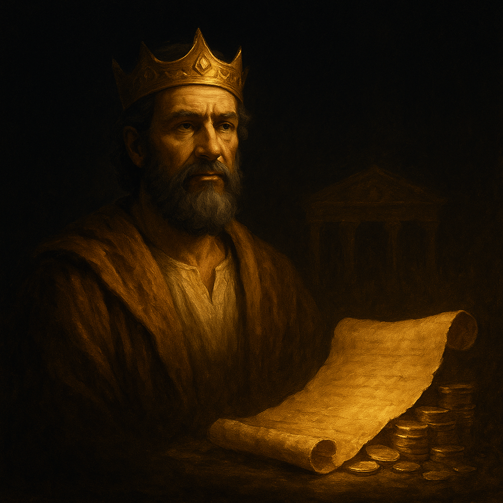 Le roi Salomon et sa cour, illustration