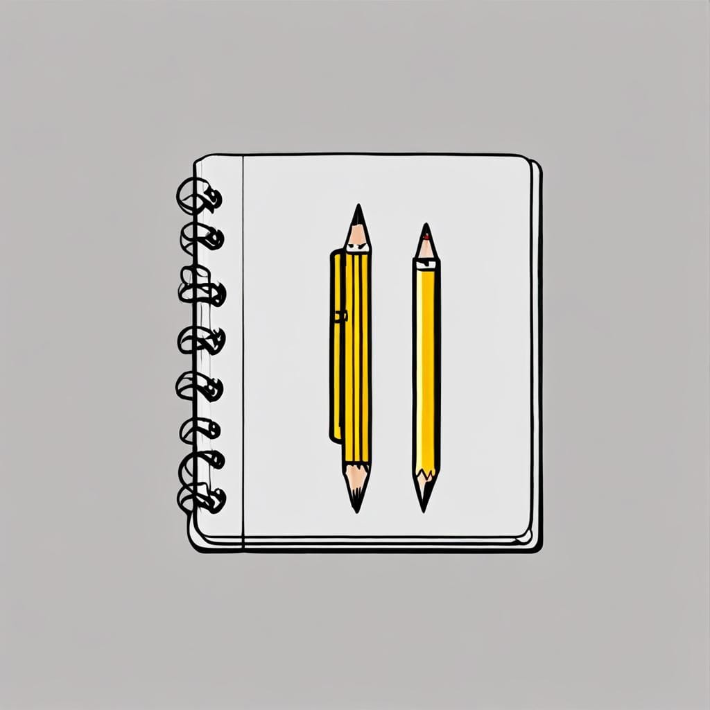 notebook, pencil