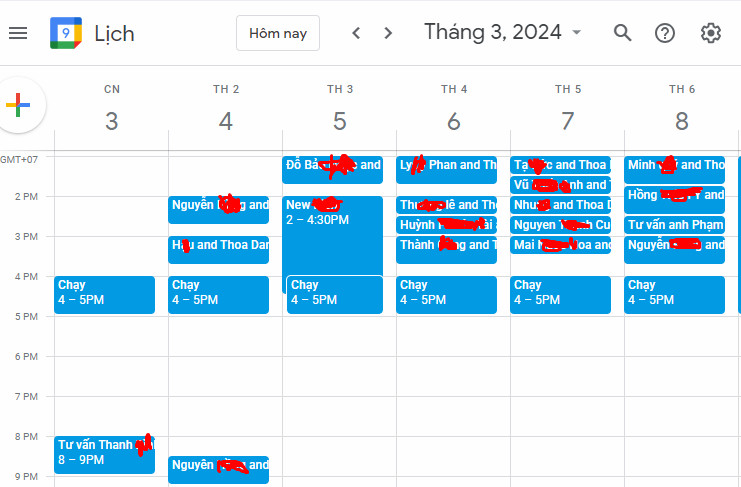 18 lịch hẹn trong 1 tuần