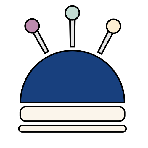 Nadelkissen-Icon - Nadelkissen mit 3 Stecknadeln