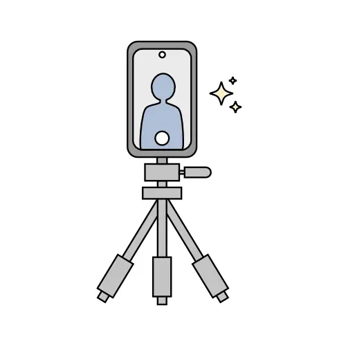 Selfie-Icon - Stativ mit Smartphone im Kameramodus