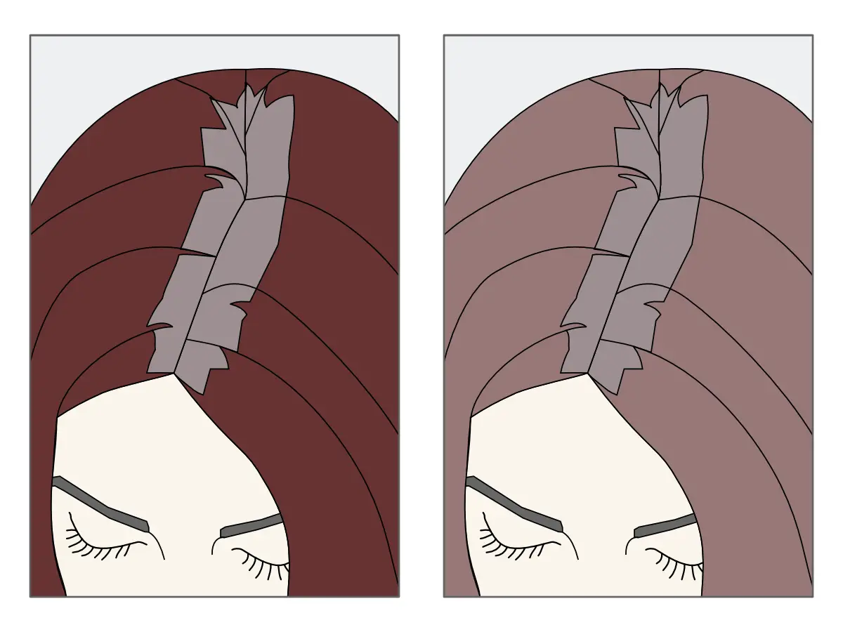 Grafik: weiche Uebergaenge bei grauem Haaransatz