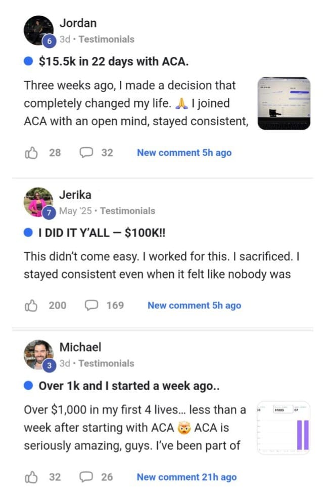 Student testimonials
