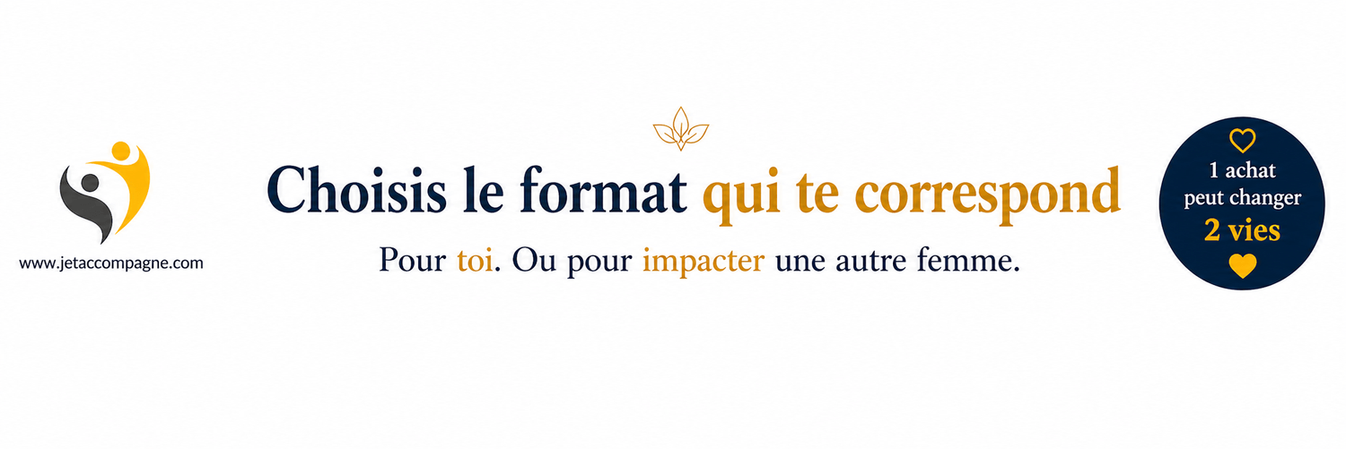 Jetaccompagne.com - Choisis le format qui te correspond avec offre solidaire 1 achat peut changer 2 vies