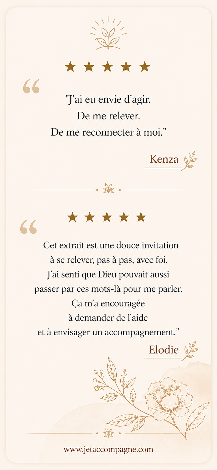 Découvrez les témoignages des femmes accompagnées sur la reconstruction, la clarté et la paix intérieure – Jetaccompagne.com