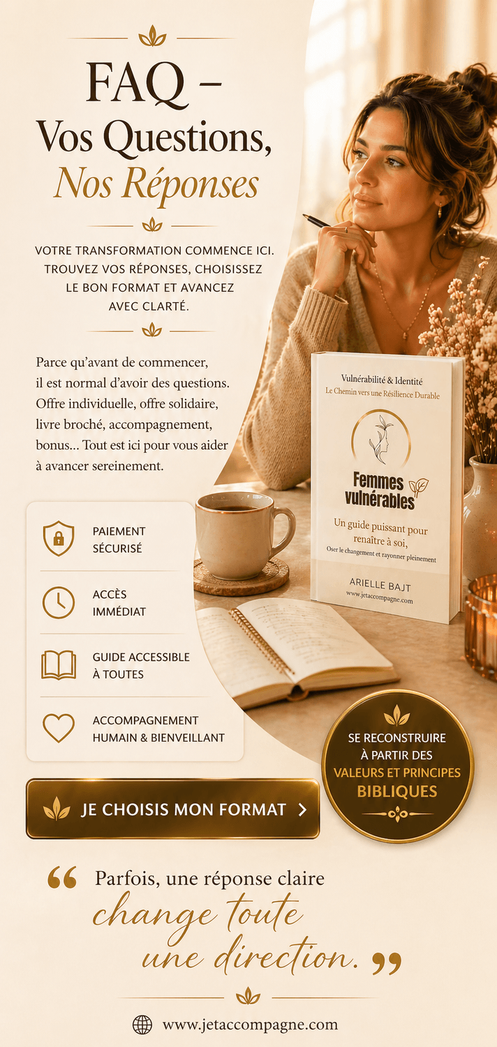FAQ du guide Vulnérabilité et Identité , ebook et livre broché pour femmes : Reconstruction à partir des valeurs et principes bibliques