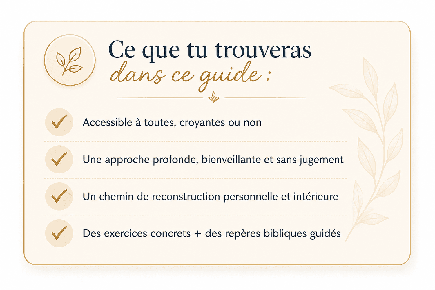 Guide reconstruction femme confiance identité approche biblique bienveillante