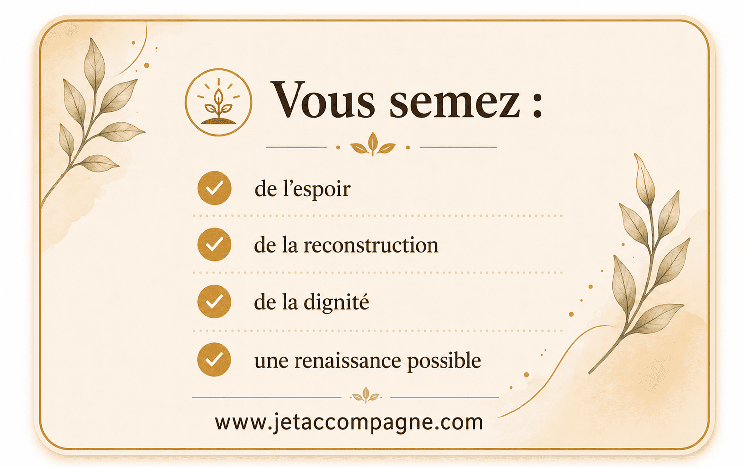 Soutenir la reconstruction de femmes, en semant l’espoir, la dignité et une nouvelle possibilité de vie