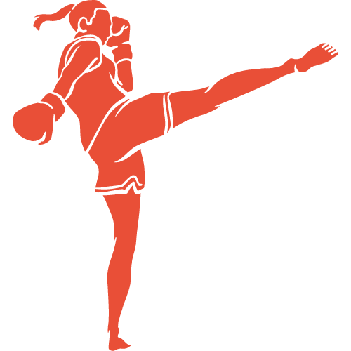 A Muay Thai kicking icon