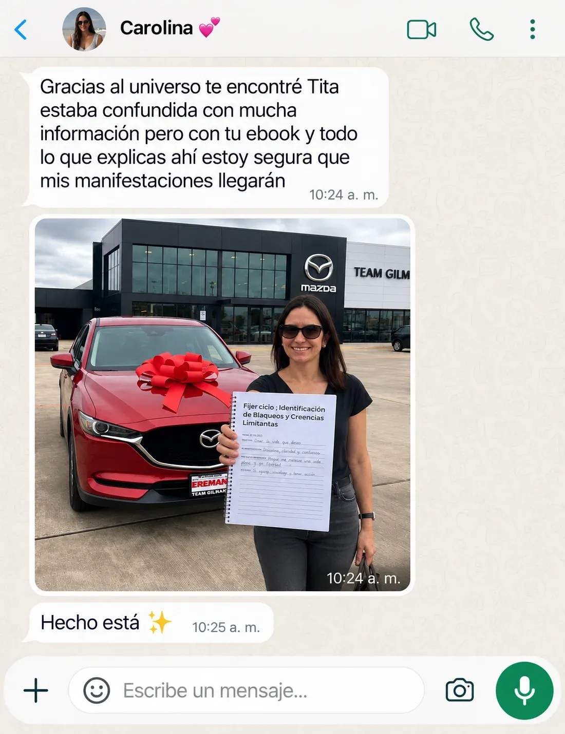 Testimonio sobre transformación