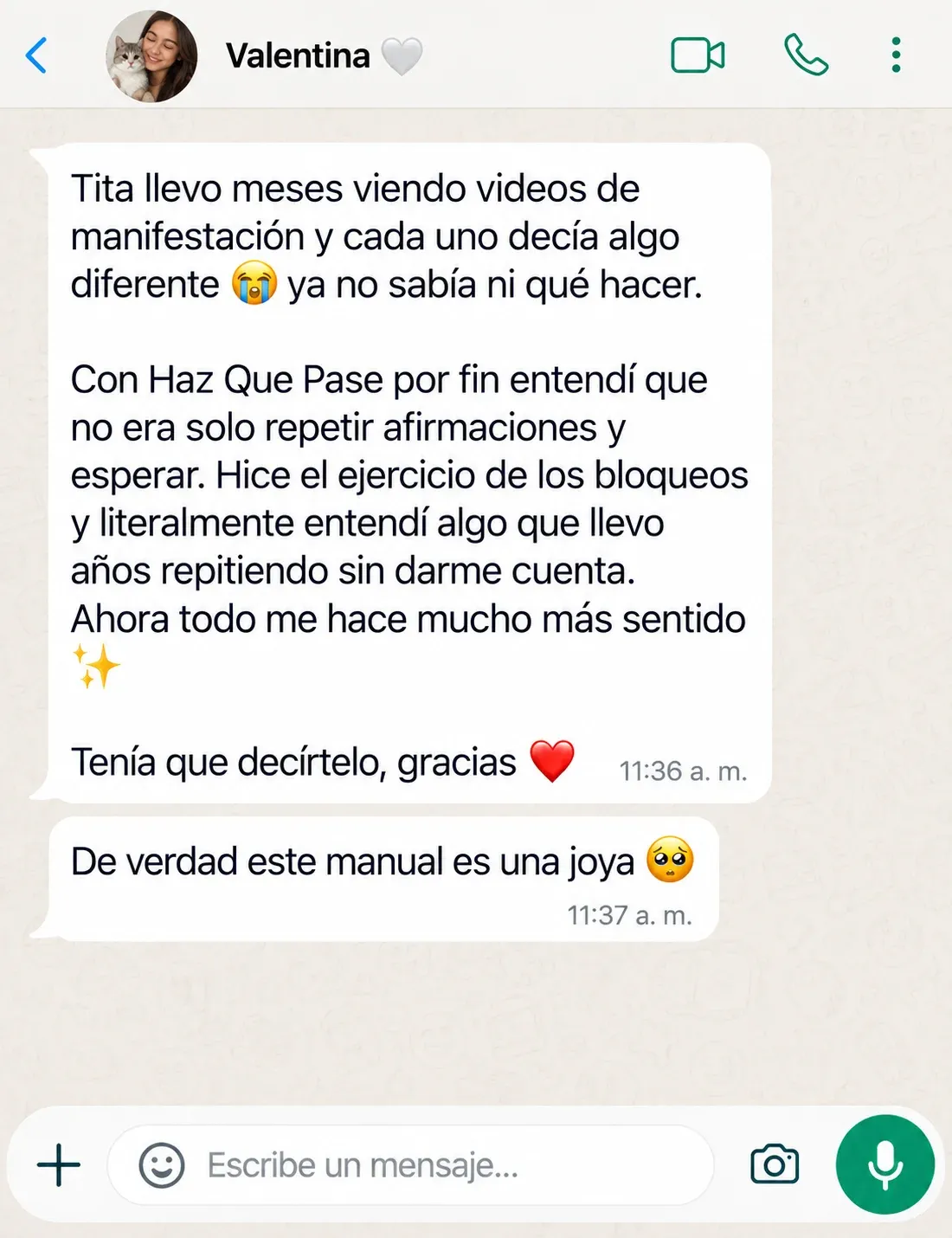 Testimonio sobre transformación