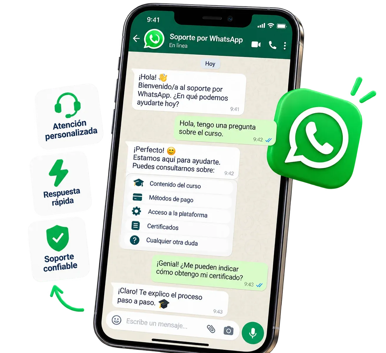 Soporte en WhatsApp