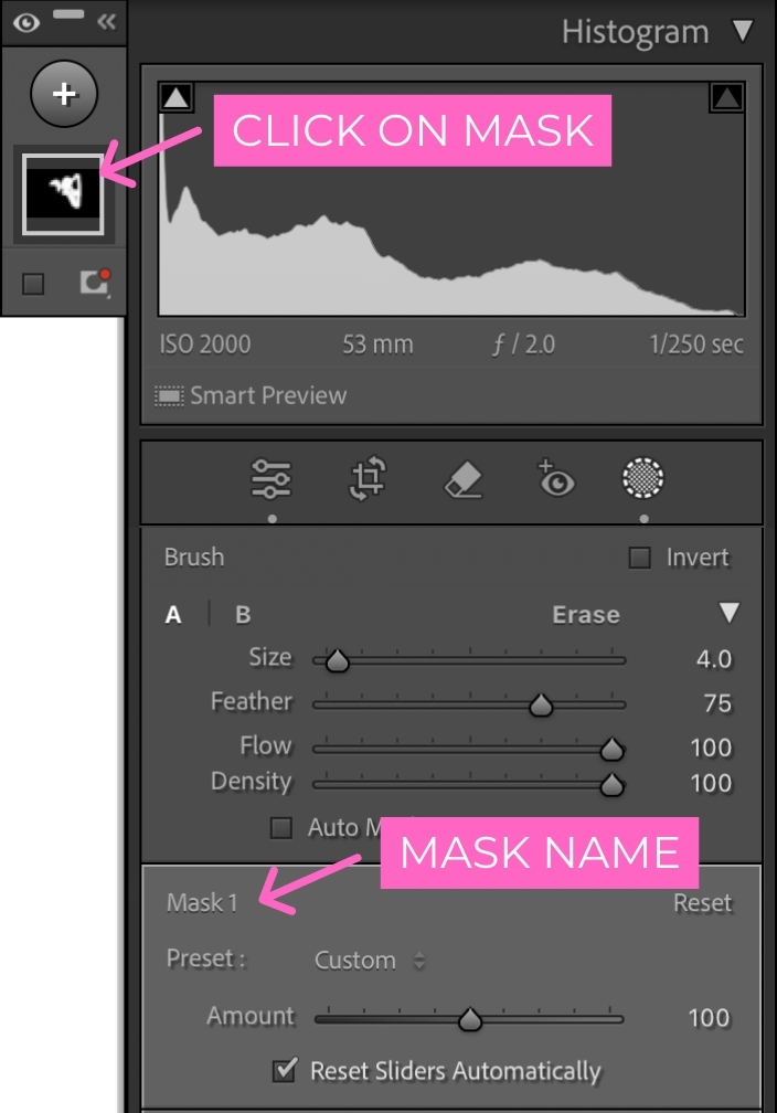 Select the mask you want to save
