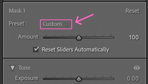 Click on "custom" and the pull down menu will appear.