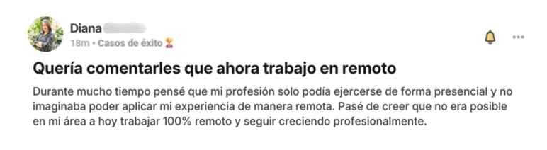 Testimonio de una persona asesorada