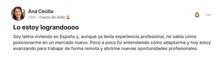 Testimonio de una persona asesorada
