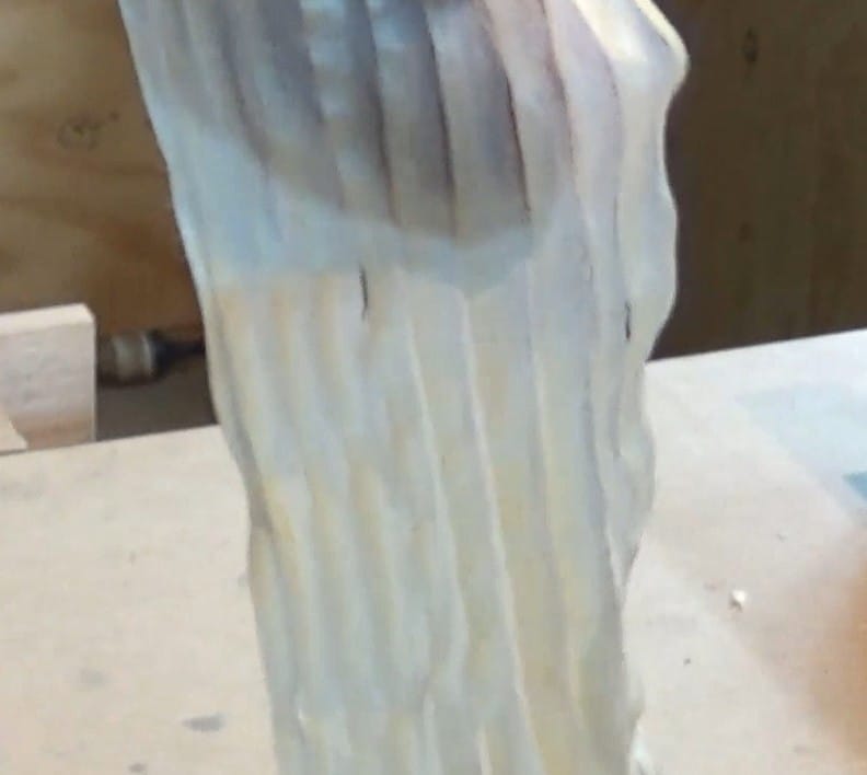 Thin transparent plane shaving compared with heavy ribbon-like shaving.