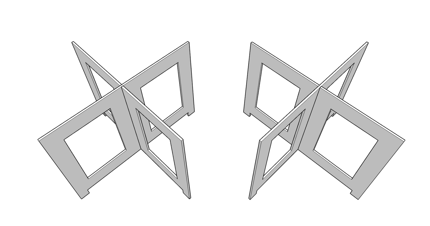 Folding sawhorses forming a portable workbench in a small apartment living room.
