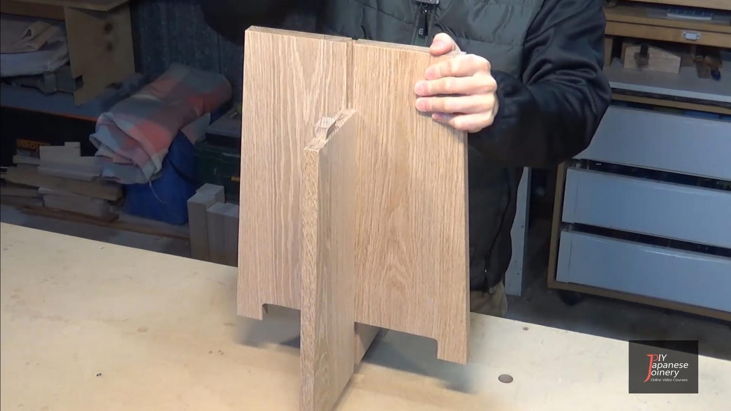 Knock-down stool that can be easily assembled and dismantled for storage.